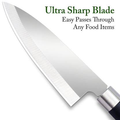 IBELL FA20 Premium Kitchen Knife, Stainless Steel, for Cutting Fruits, Vegetables and Meat (Black)