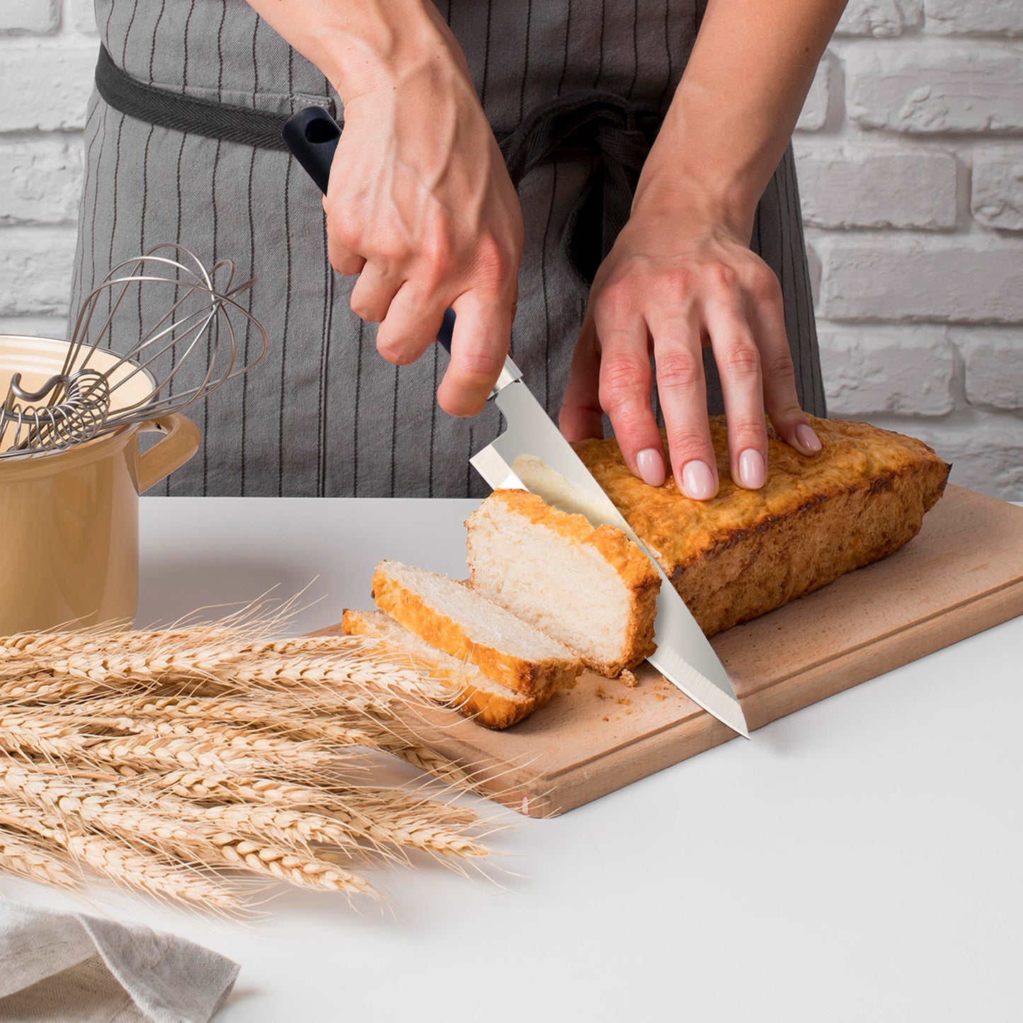 IBELL FA20 Premium Kitchen Knife, Stainless Steel, for Cutting Fruits, Vegetables and Meat (Black)