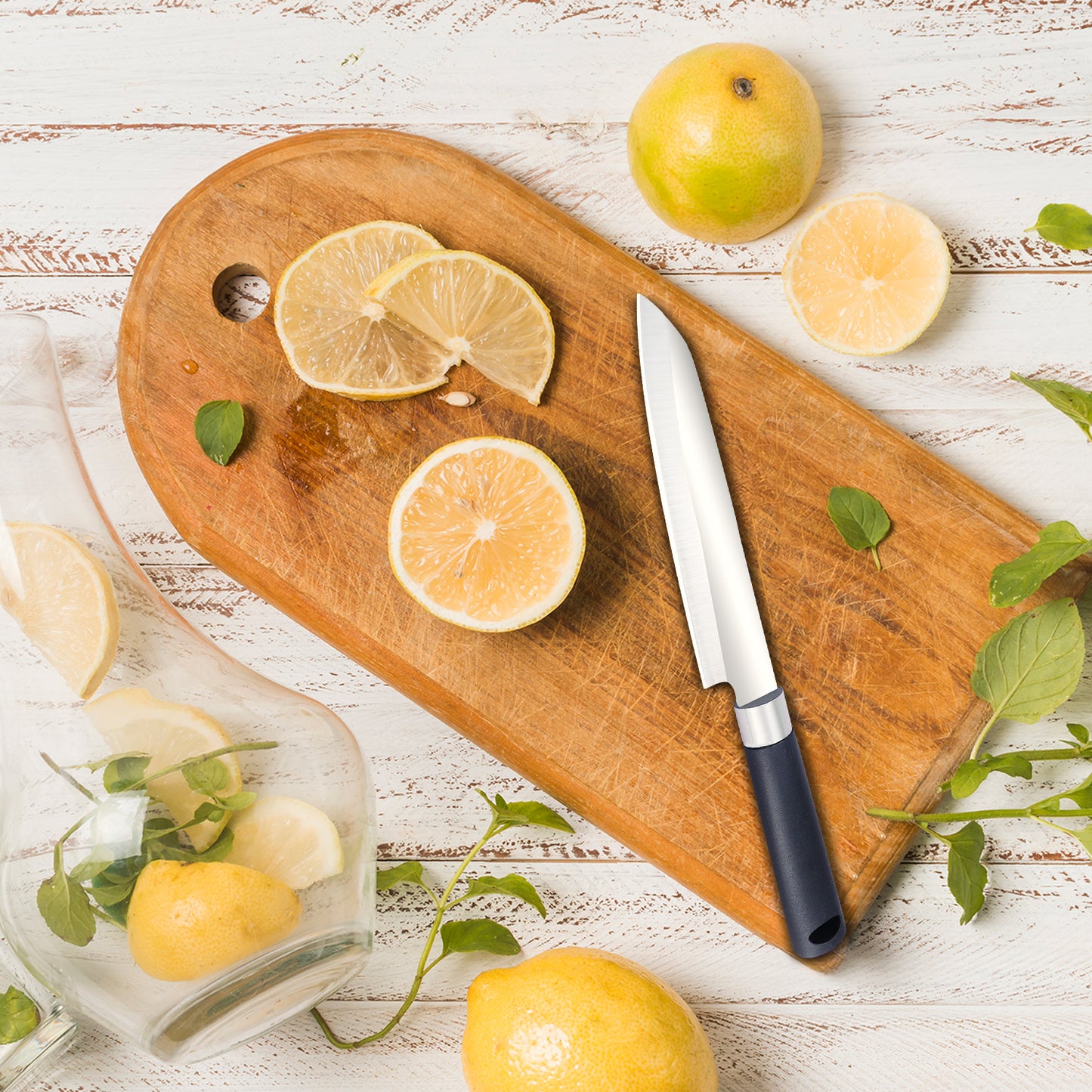 IBELL FA22 Premium Kitchen Knife, Sharp Stainless Steel, Chef's Knife for Cutting Fruits, Vegetables and Meat (Black)