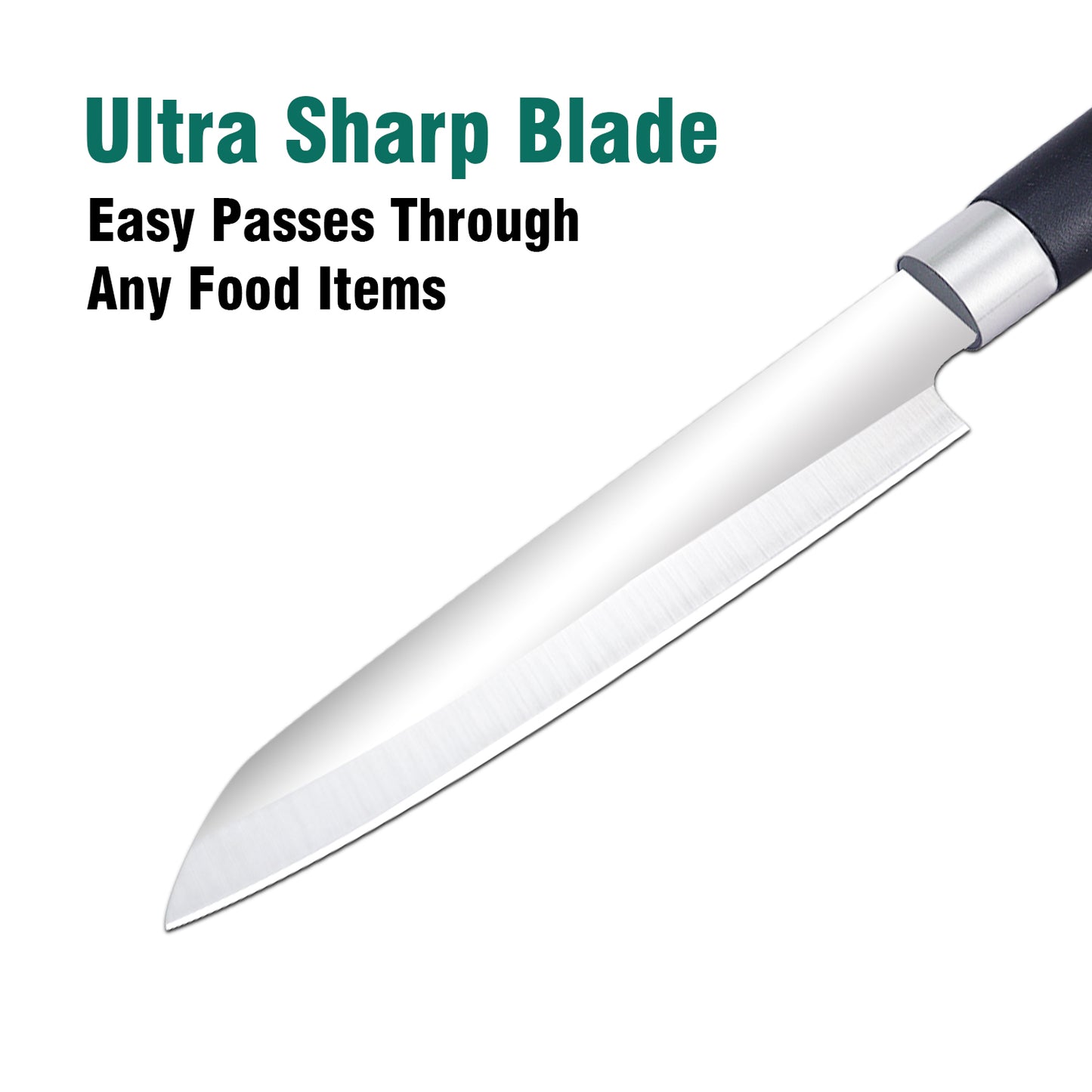 IBELL FA22 Premium Kitchen Knife, Sharp Stainless Steel, Chef's Knife for Cutting Fruits, Vegetables and Meat (Black)