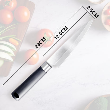 IBELL FA 23 Kitchen Knife Stainless Steel with Matte Black Handle – Precision Cutting for Vegetables Fruits and Meat (Black)