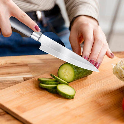 IBELL FA 23 Kitchen Knife Stainless Steel with Matte Black Handle – Precision Cutting for Vegetables Fruits and Meat (Black)