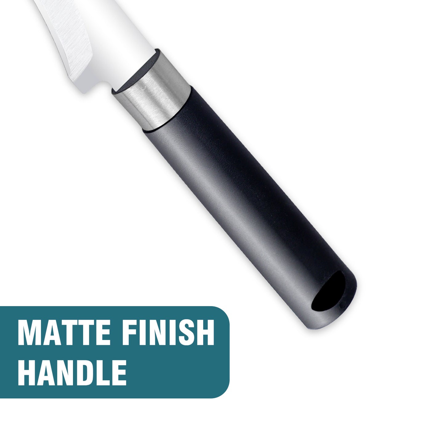 IBELL FA26 Stainless Steel Kitchen Knife, Ultra-Sharp Curved Blade, Comfortable Grip, Knife for Kitchen Use, Ideal for Home,Professional Cooking, Black