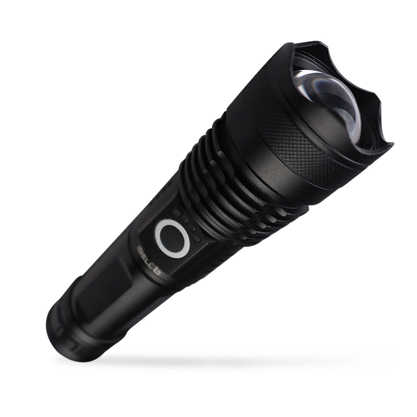 IBELL FL8360S Rechargeable LED Flashlight, Aircraft Aluminum, Telescopic Zoom, Water Resistant, Ultra Long Beam Range with 5 Light Modes (Black)