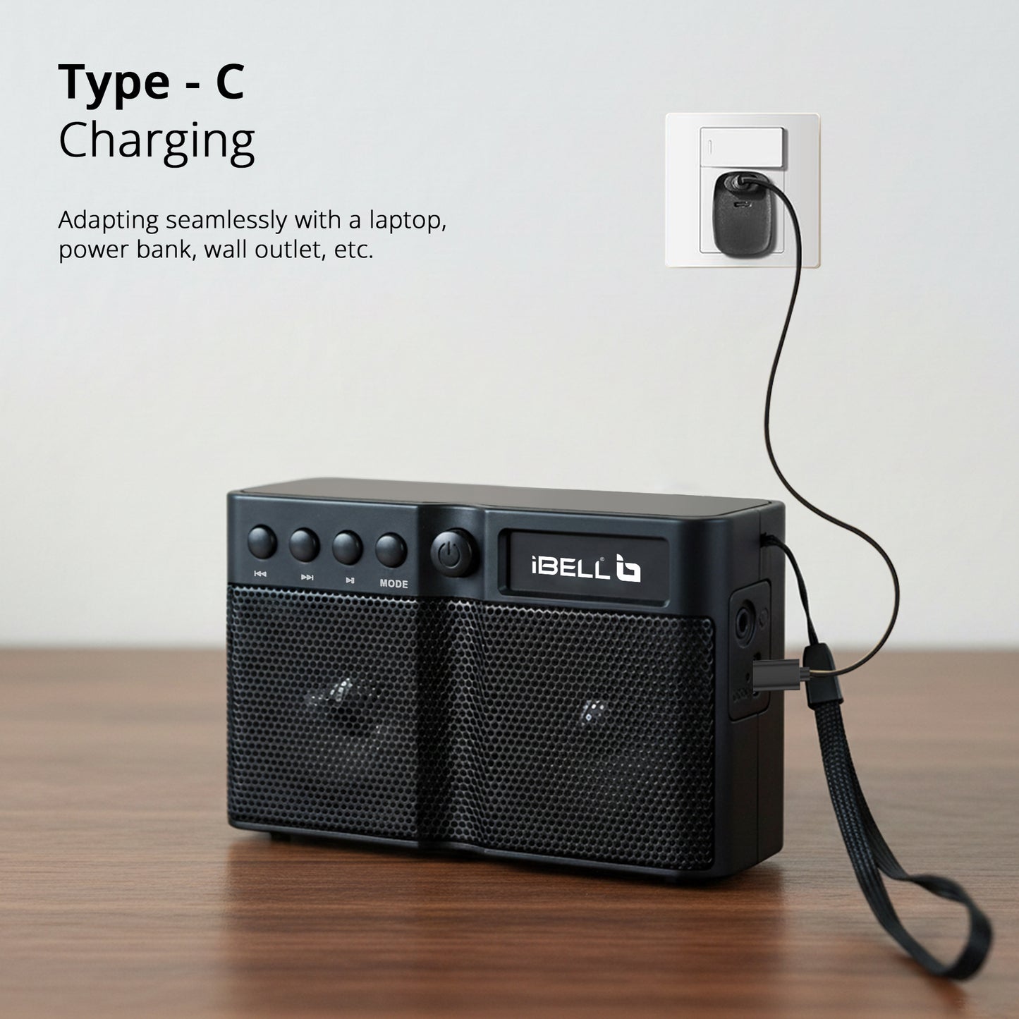 iBELL FM760BT Portable FM Radio with Bluetooth Speaker, USB Charging, Headphone Jack & Built-in Rechargeable Battery (Black)