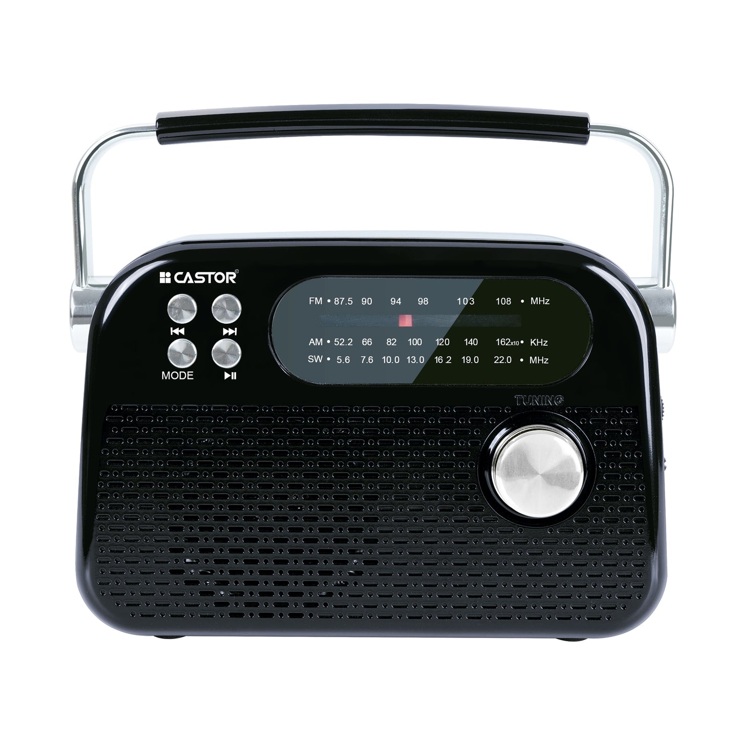 CASTOR iBELL FM820BT Portable FM Radio with Bluetooth Speaker, Rechargeable Battery, USB SD MP3 Player & Dynamic Speaker 3 Band, Black