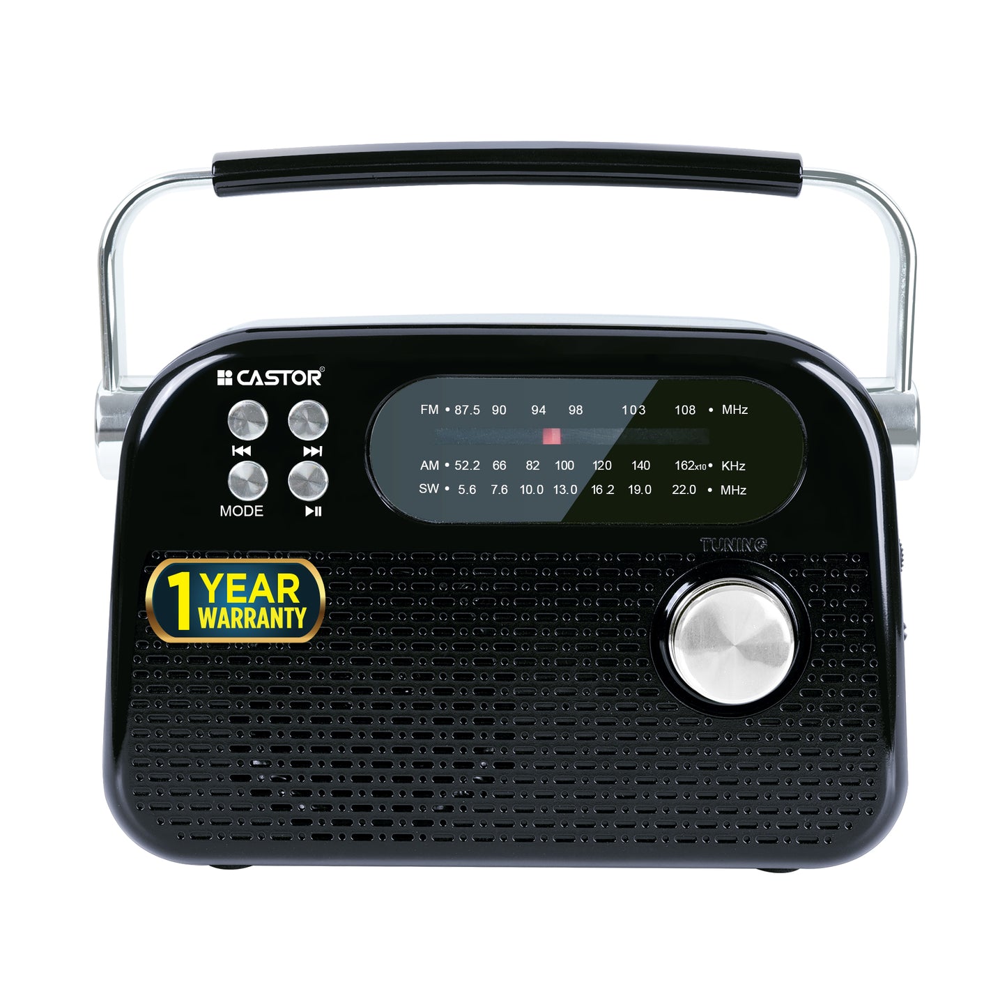 CASTOR iBELL FM820BT Portable FM Radio with Bluetooth Speaker, Rechargeable Battery, USB SD MP3 Player & Dynamic Speaker 3 Band, Black