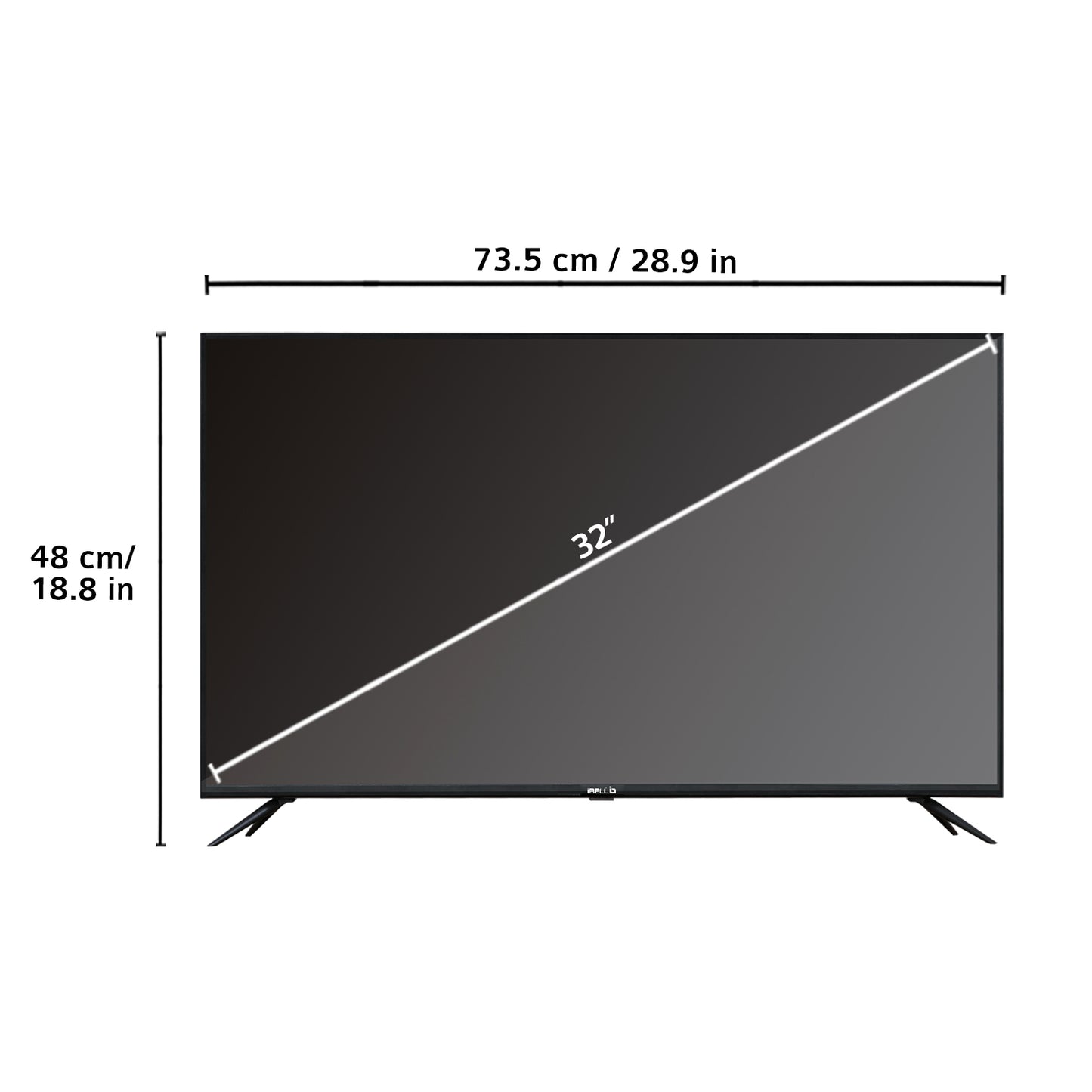 IBELL 80 cm (32 inches) Frameless Series Smart LED Google TV GTV32E (Black)