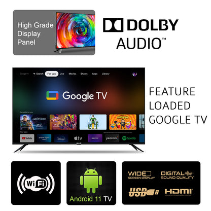IBELL 80 cm (32 inches) Frameless Series Smart LED Google TV GTV32E (Black)