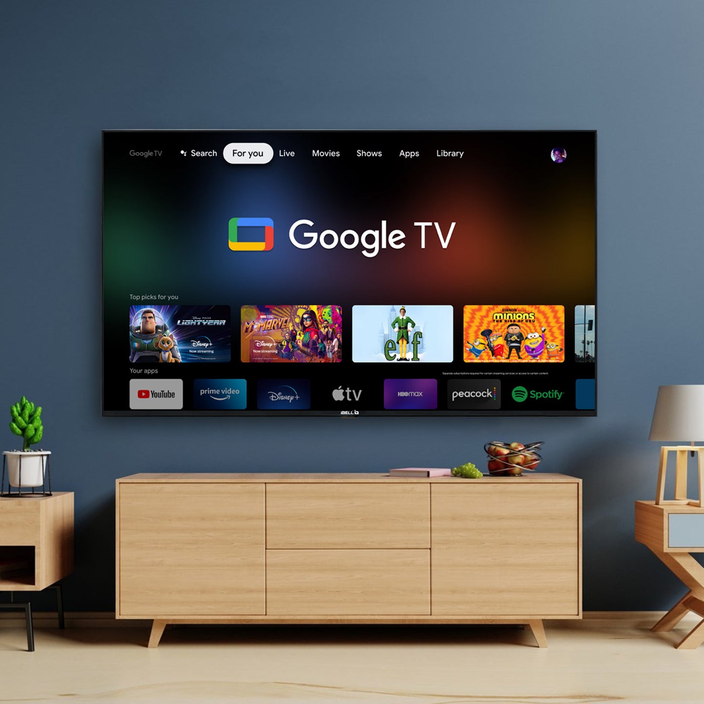 IBELL 109cm (43 inches) Frameless Google LED TV - Full HD, Android 11.0, Smart Features, Crisp Display, Sleek Design (GTV43E, Black)