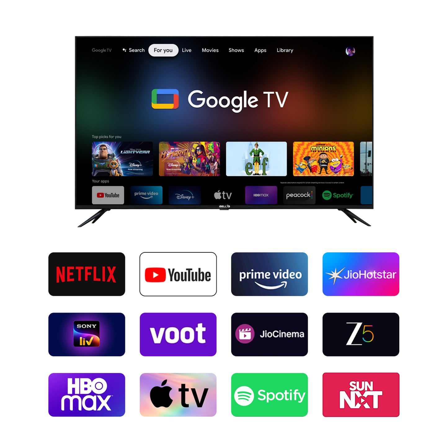 IBELL 108 cm (43 inches) A+ Series 4K Ultra HD Smart QLED TV (Black)