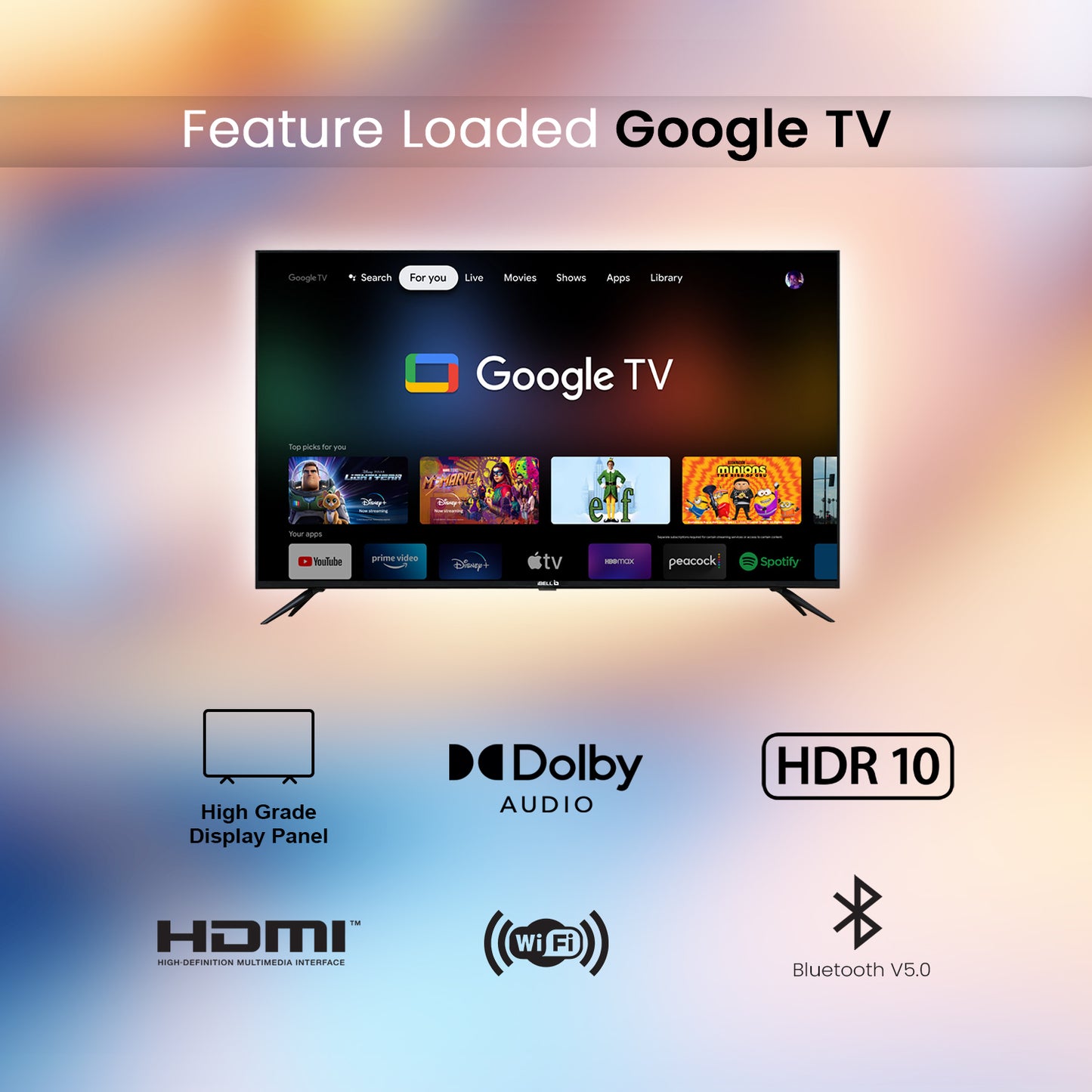 IBELL 138 cm (55 inches) A+ Series 4K Ultra HD Smart QLED TV (Black)