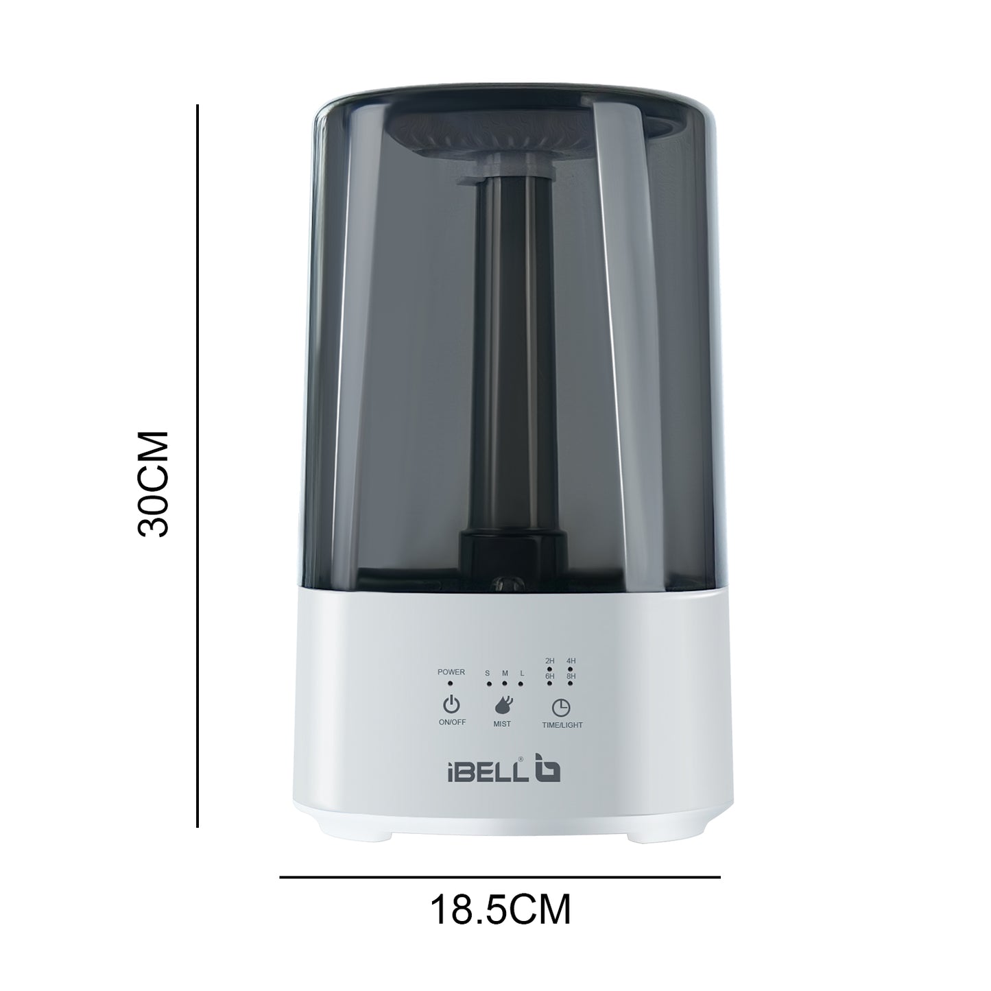 iBELL HU350P Humidifier – 3.5 L Capacity, Ultra-Quiet Operation, 360° Rotating Nozzle, Adjustable Mist Control, Ambience Lights, Up to 24 Hours Continuous Run Time (Black)