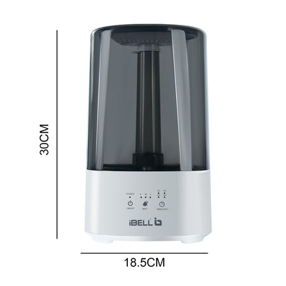 iBELL HU350P Humidifier – 3.5 L Capacity, Ultra-Quiet Operation, 360° Rotating Nozzle, Adjustable Mist Control, Ambience Lights, Up to 24 Hours Continuous Run Time (Black)
