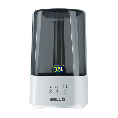 iBELL HU350P Humidifier – 3.5 L Capacity, Ultra-Quiet Operation, 360° Rotating Nozzle, Adjustable Mist Control, Ambience Lights, Up to 24 Hours Continuous Run Time (Black)