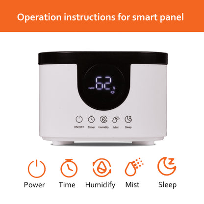 iBELL Humidifier for room with Remote, Digital display, 4.5L, Ultrasonic, Adjustable Mist Output, Super Quiet 360° Nozzle, Lasts Up To 24 Hrs, Essential Oil Diffuser, HU450RB (White)