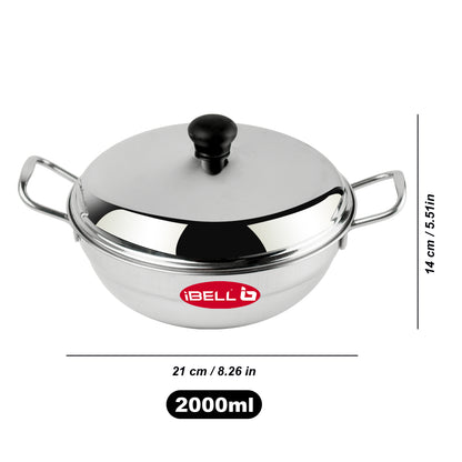 iBELL Stainless Steel Idly Pot & Pan Sets (2.5L), Silver
