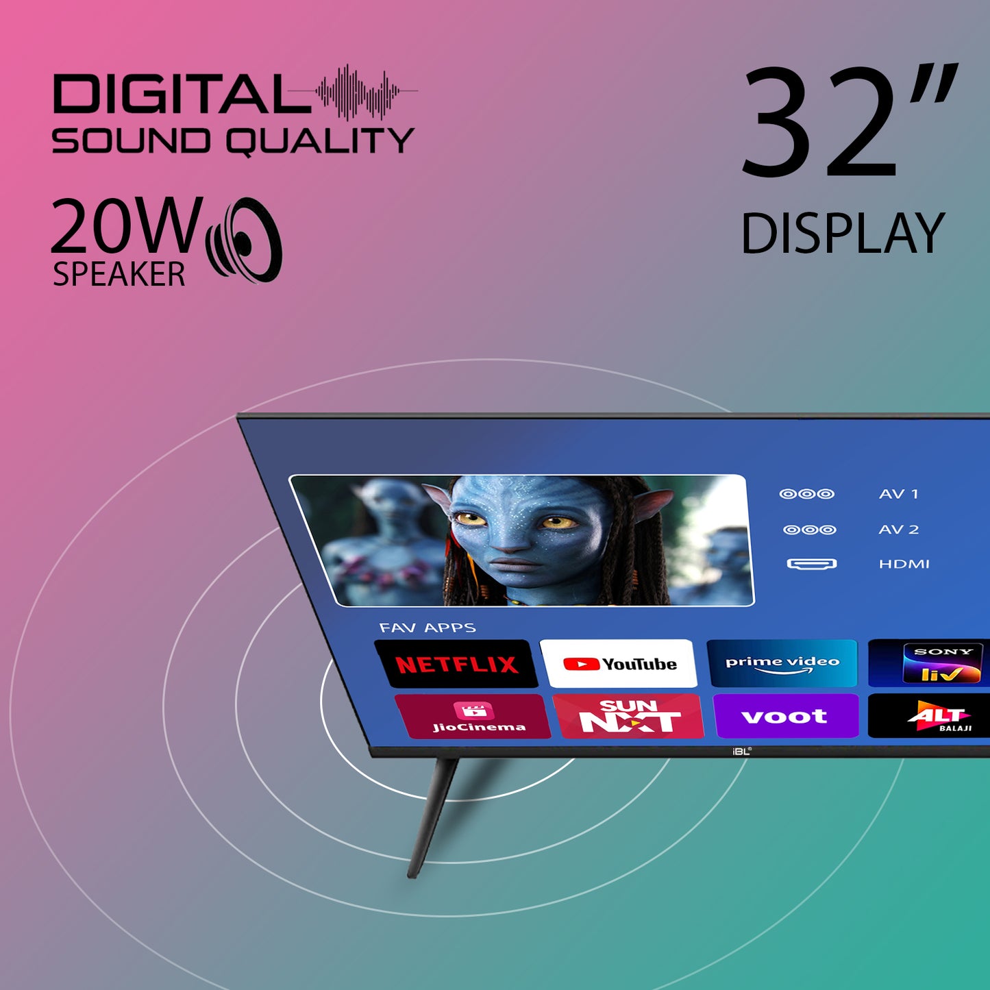 IBELL 80cm (32 inches) Smart LED TV - HD Ready, Android 9.0, Smart Features, Crisp Display, Sleek Design (Black)