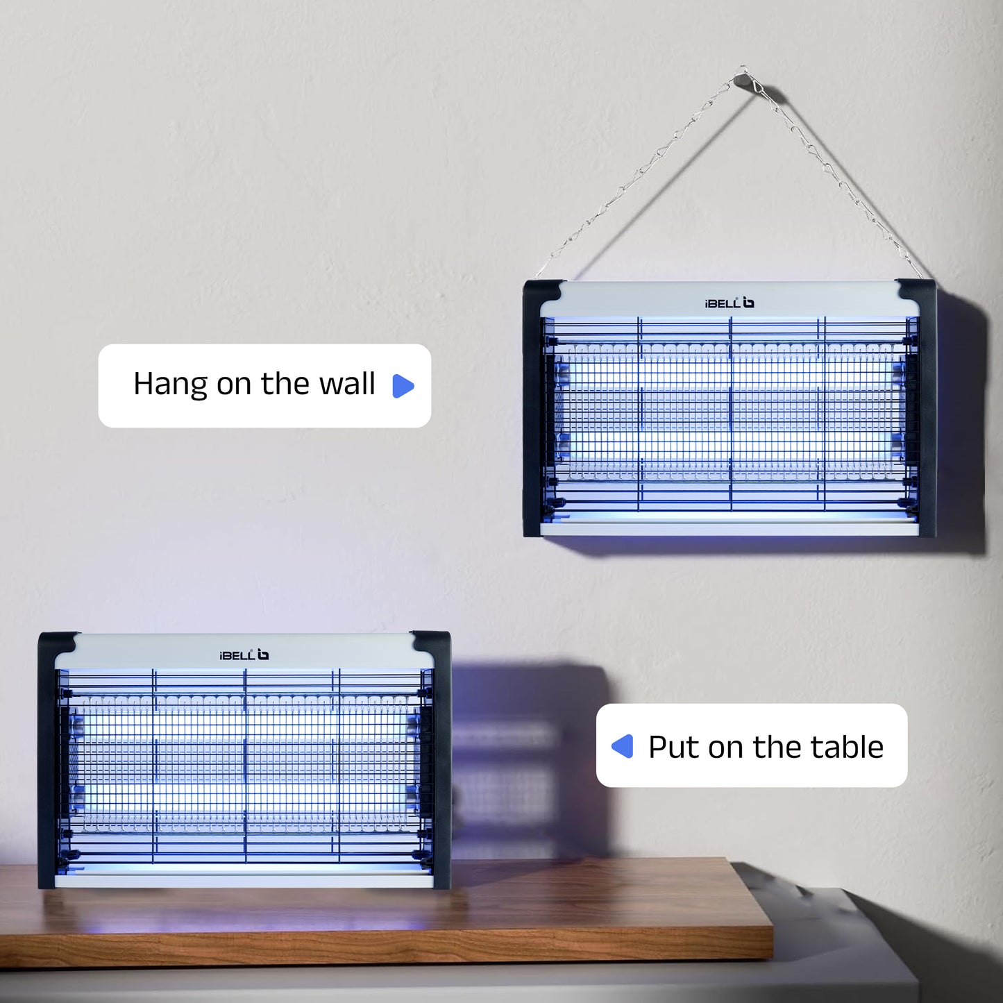 iBELL M102IK Electric Insect Killer Machine/Bug Zapper, 20 Watt Fly Catcher UV Lamp for Home, Kitchen, Restaurants & Office (Grey)