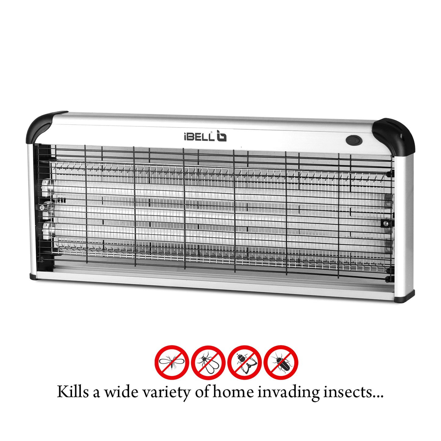 iBELL 202IK Insect Killer Machine 40W Bug Zapper, Energy Saving, Aluminium Body & UV Bulbs, Fly Catcher for Home, Hotels & Offices, Insect Control (Grey)