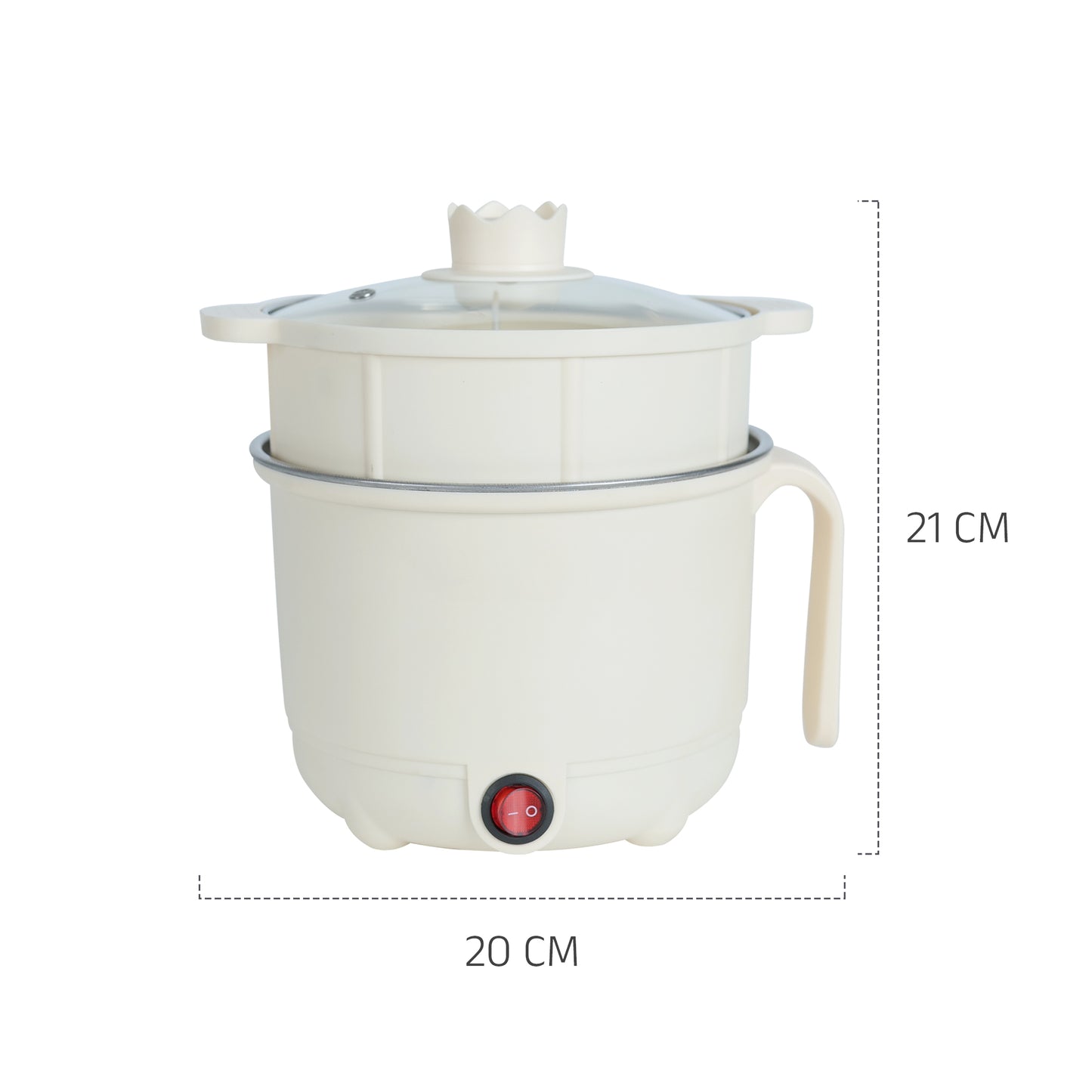 IBELL MPK150PM Multipurpose Electric Kettle, 1.5 Litre, 600W, 2 Cooking Pots & Egg Boiler, Temperature Control, For boiling Water, Egg, Stainless Steel Body (White)