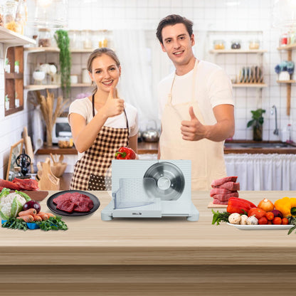 iBELL MS170M Electric Meat Slicer Foldable Portable, 850W, Stainless Steel Blade, Heavy Duty Meat Slicer (White)