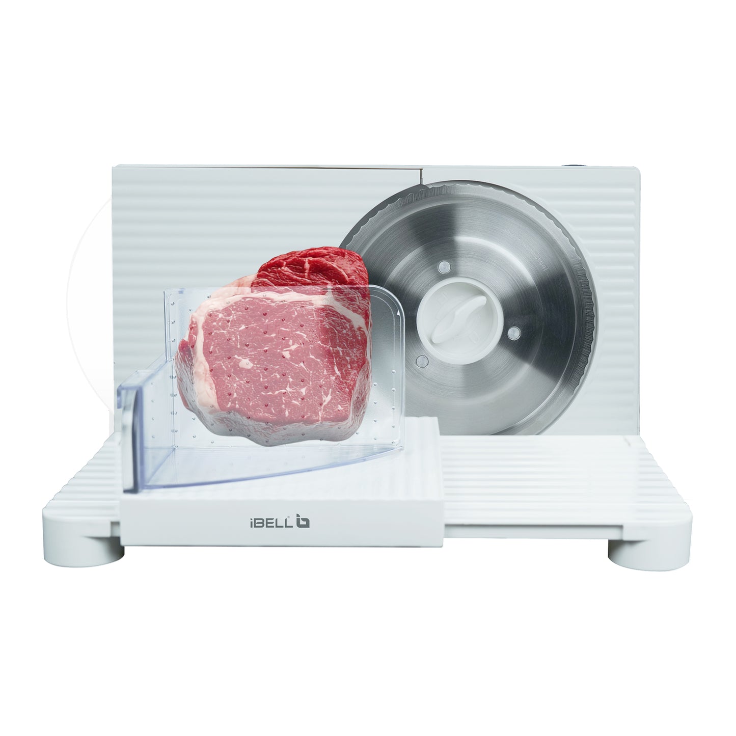 iBELL MS170M Electric Meat Slicer Foldable Portable, 850W, Stainless Steel Blade, Heavy Duty Meat Slicer (White)