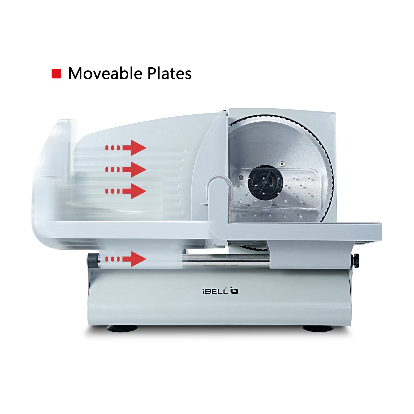 iBELL MS2330M Electric Meat Slicer, 1000W,Heavy Duty Meat Cutter, Chopper & Mincer with Stainless Steel Blade for Boneless Meat/Bread/Cheese/Vegetables (Silver)