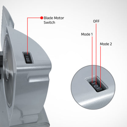 iBELL MS2330MN Electric Meat Slicer,1000W, Heavy Duty Meat Cutter, Chopper & Mincer with Stainless Steel Blade for Boneless Meat/Bread/Cheese/Vegetables (Silver)