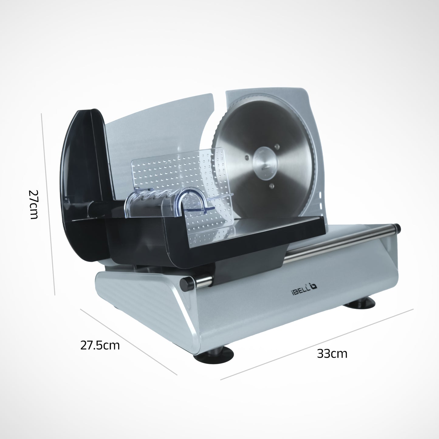 iBELL MS2330MN Electric Meat Slicer,1000W, Heavy Duty Meat Cutter, Chopper & Mincer with Stainless Steel Blade for Boneless Meat/Bread/Cheese/Vegetables (Silver)