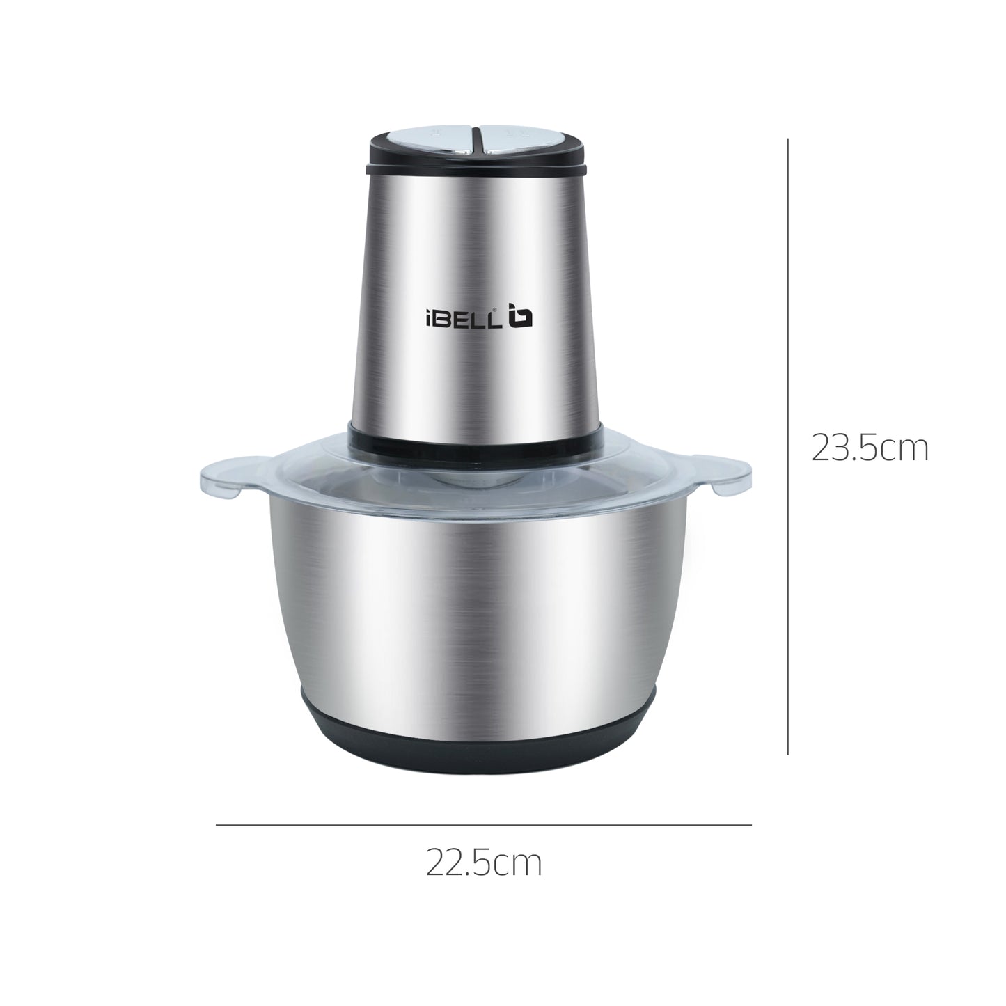 IBELL MT200SM Electric Chopper - 2 Litre Stainless Steel Bowl, 700W, Multi Purpose for Cutting Slicing Meat, Vegetables, Nuts & Fruits (Silver)