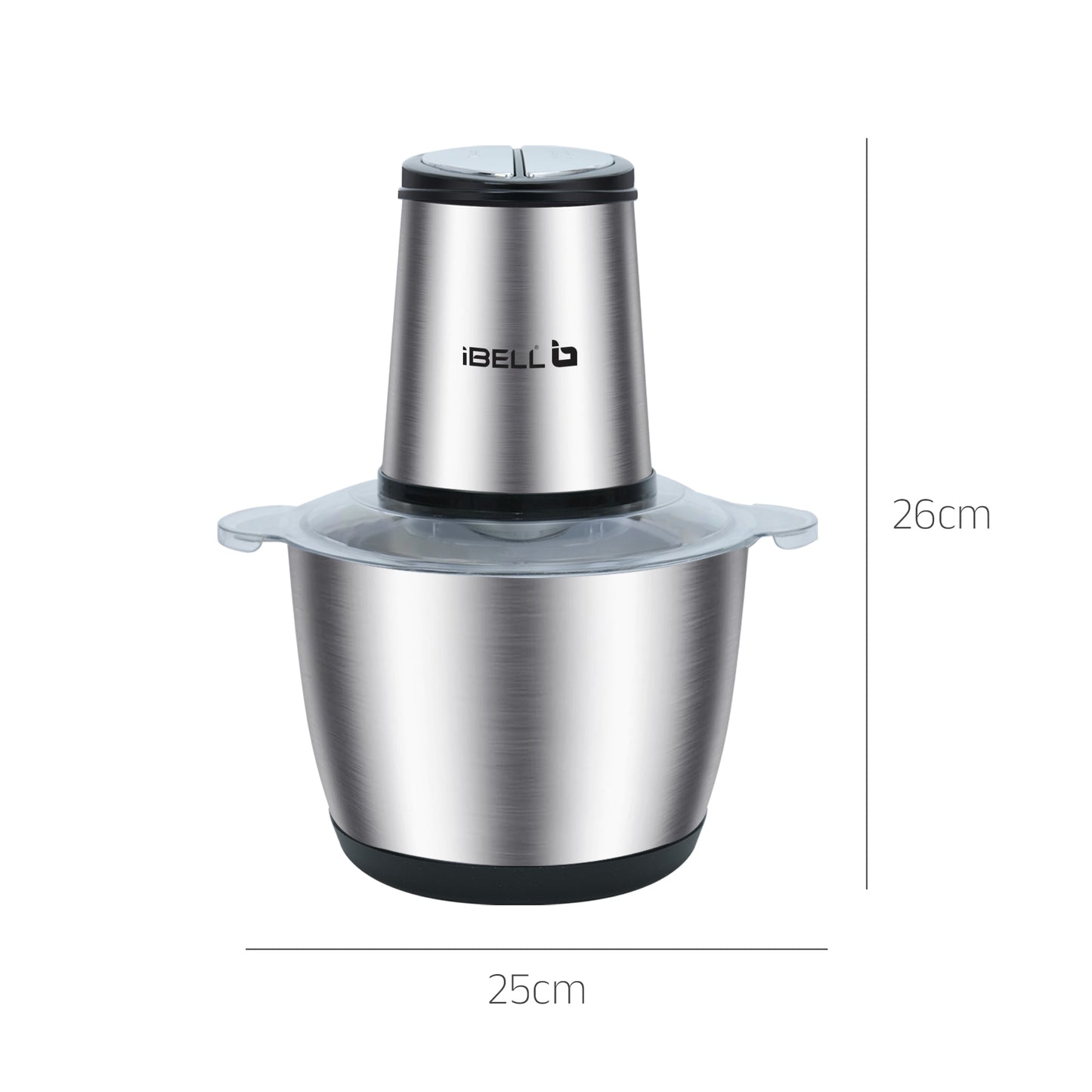 IBELL MT300SM Electric Chopper - 3 Litre Stainless Steel Bowl, 800W, Multi Purpose for Cutting Slicing Meat, Vegetables, Nuts & Fruits (Silver)