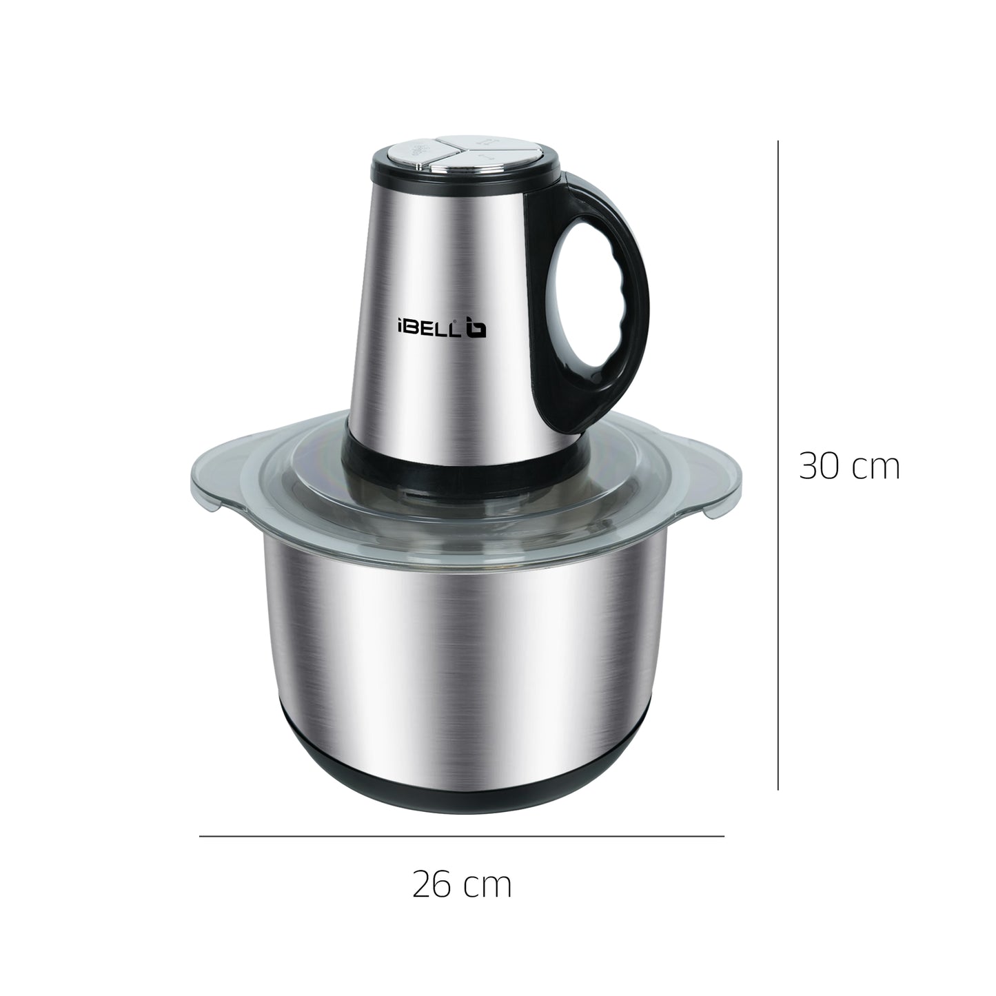 IBELL Electric Chopper, Large Size (5L) for Kitchen Use, 1200W, Stainless Steel Blade, Multi Purpose for Cutting, Slicing Meat, Vegetables, Nuts & Fruits, MT500SM (Silver)