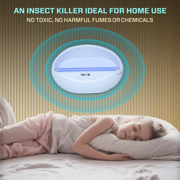 iBELL P100IK LED Fly Catcher & Insect Killer Machine with Sticky Trap, No Side Effects, Compact and Stylish Design for Home, Office and Restaurant (White)