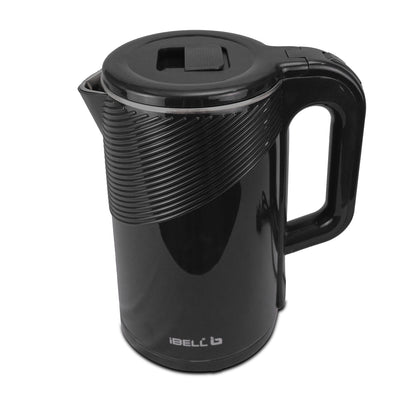 iBELL Pek20Bkplus Premium Stainless Steel Electric Kettle, 2.0 Litre, Auto Cut-Off Feature, 360 Degree Rotating Base, Shock Proof Insulated Body (Black, 1600 Watts, 2 L)