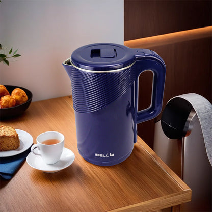 iBELL PEK20BLPLUS Premium Electric Kettle, 2 Litre, 1600W, Auto Cut-Off Feature, Stainless Steel with Insulation, 360 degree Rotating Base, Safety Lid With Locking Mechanism (Blue)