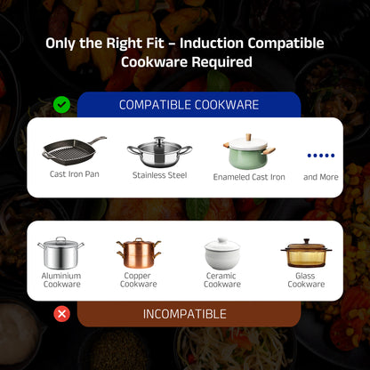 IBELL RAPID PLUS Induction Cooktop, Commercial Purpose & Heavy Duty, 3500W, Toughened Glass Top, Strong Metal Body, Auto-Off Protection, Timer Function, For Restaurants & Hotels (Silver)