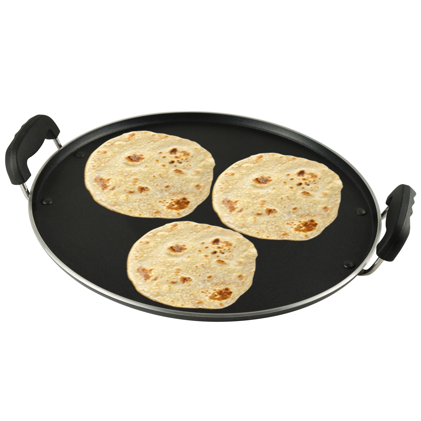 iBELL IBLRT32 Non Stick Dosa, Roti, Chapati, Pathiri Tawa-4mm Large Round Aluminium Body, Black