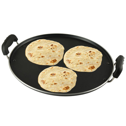 iBELL IBLRT32 Non Stick Dosa, Roti, Chapati, Pathiri Tawa-4mm Large Round Aluminium Body, Black