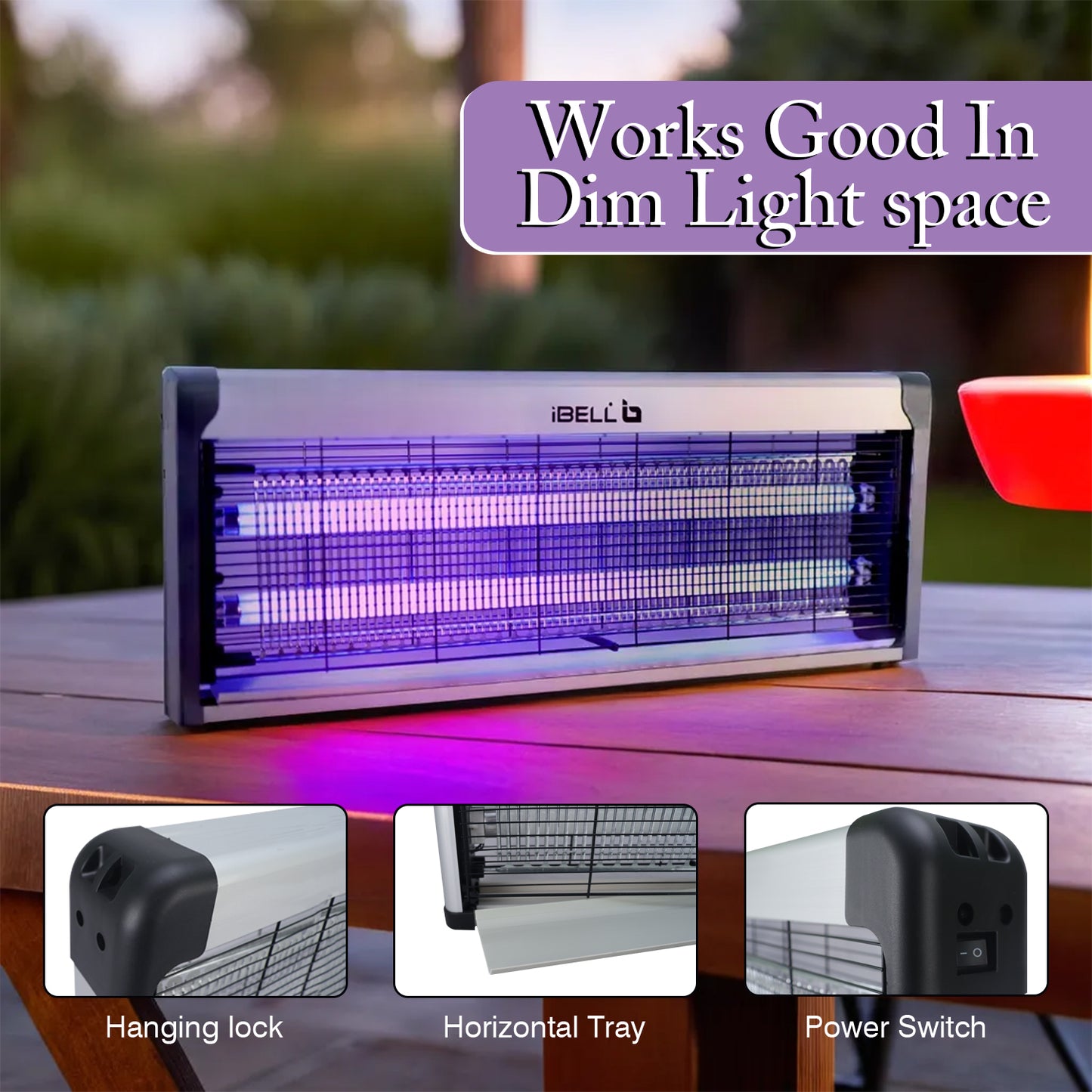 iBELL 202IK Insect Killer Machine 40W Bug Zapper, Energy Saving, Aluminium Body & UV Bulbs, Fly Catcher for Home, Hotels & Offices, Insect Control (Grey)