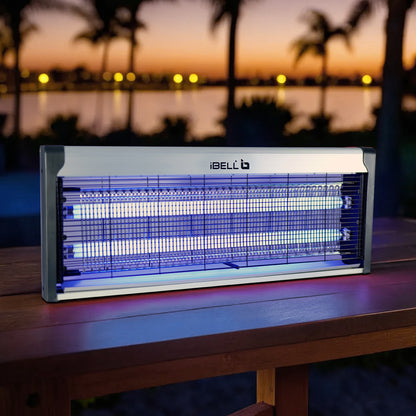 iBELL 202IK Insect Killer Machine 40W Bug Zapper, Energy Saving, Aluminium Body & UV Bulbs, Fly Catcher for Home, Hotels & Offices, Insect Control (Grey)
