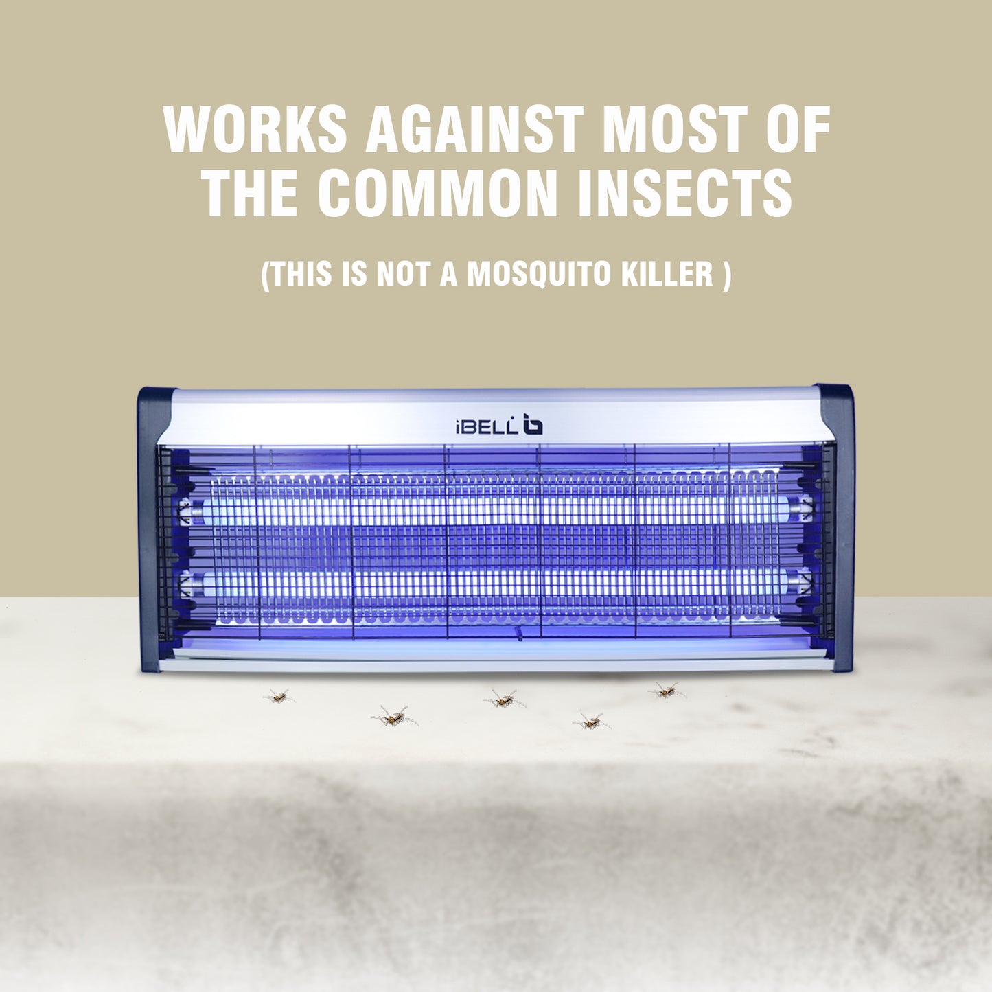 iBELL 202IK Insect Killer Machine 40W Bug Zapper, Energy Saving, Aluminium Body & UV Bulbs, Fly Catcher for Home, Hotels & Offices, Insect Control (Grey)