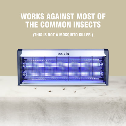 iBELL 202IK Insect Killer Machine 40W Bug Zapper, Energy Saving, Aluminium Body & UV Bulbs, Fly Catcher for Home, Hotels & Offices, Insect Control (Grey)