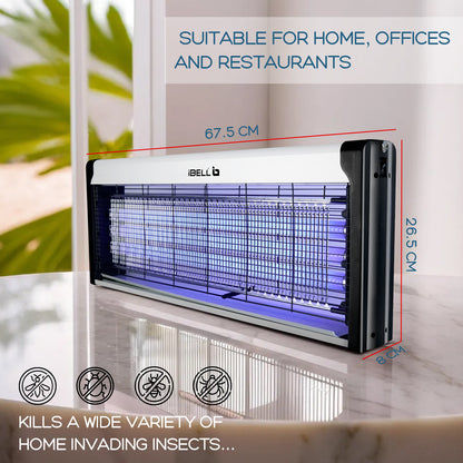 iBELL S60IK Insect Killer Machine 60W, UV Lamp Technology, Effective Bug Zapper for Home, Office, and Restaurants (Silver)