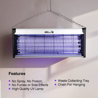 iBELL S60IK Insect Killer Machine 60W, UV Lamp Technology, Effective Bug Zapper for Home, Office, and Restaurants (Silver)