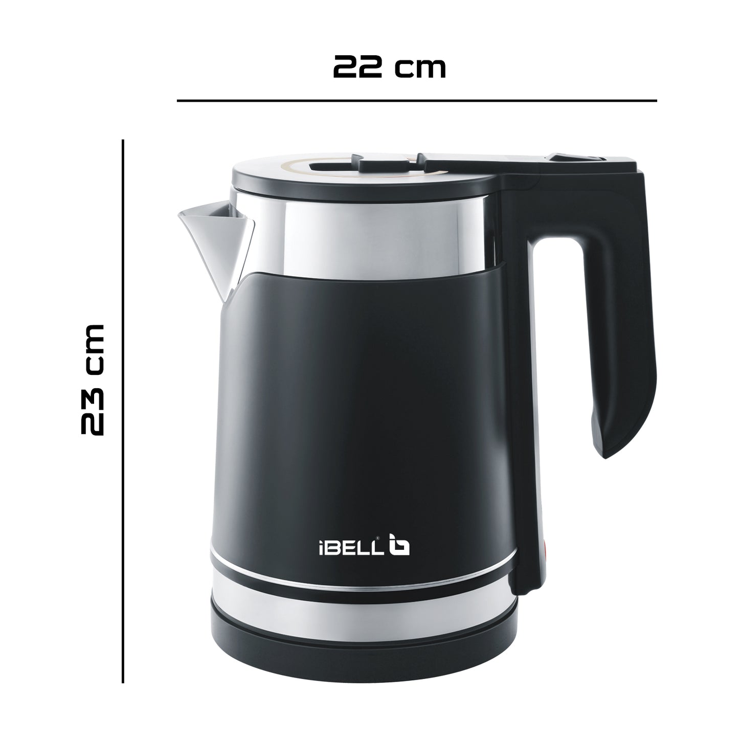 iBELL SEK170BM Premium Electric Kettle 1.7 Litre, 1500 Watt, Stainless Steel with Insulation, Auto Cut-Off (Black)