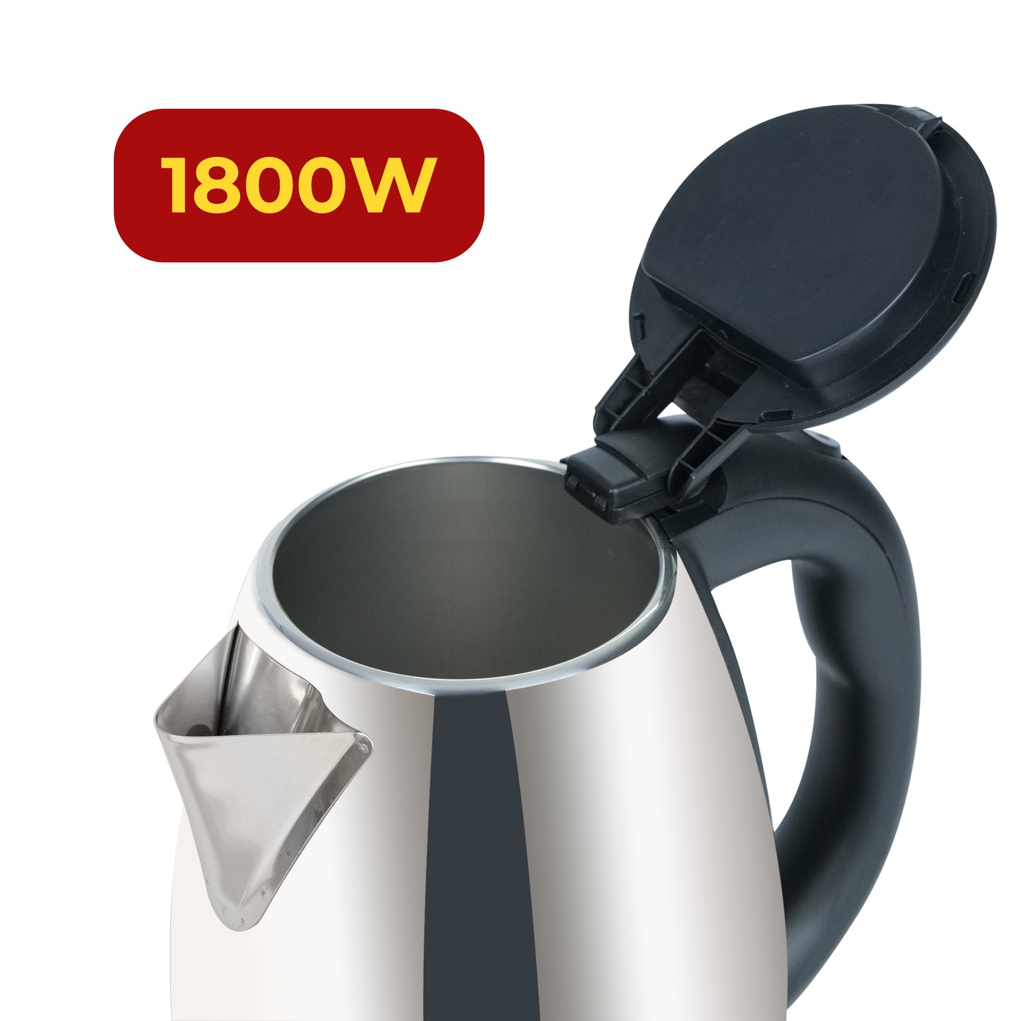 iBELL Electric Kettle 1.8 Litre, 1800W Stainless Steel Body, Auto Cut-Off & Rapid Boil, Durable & Easy to Clean Kettle for Hot Water, Tea, Coffee, and More (Silver)