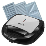 IBELL SM1301C 3-in-1 Electric Sandwich Maker 750W with Ceramic Coated Interchangable Plates for Toast/Waffle/Grill/Panini (Black)
