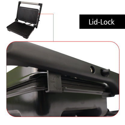 iBELL SM1700G Sandwich Maker with Floating Hinges, 1700Watt, 180 Degree Openable Plates for Grill/Toast, Temperature Control Knob (Black)