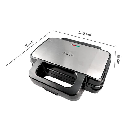 iBELL Sm3010M 3-In-1 Sandwich Maker Big Size, 1300 Watt, 2 Year Warranty, With Automatic Temperature Control And Detachable Plates For Toast/Waffle/Grill (28.5 X 25 10 Cmblack 3010)